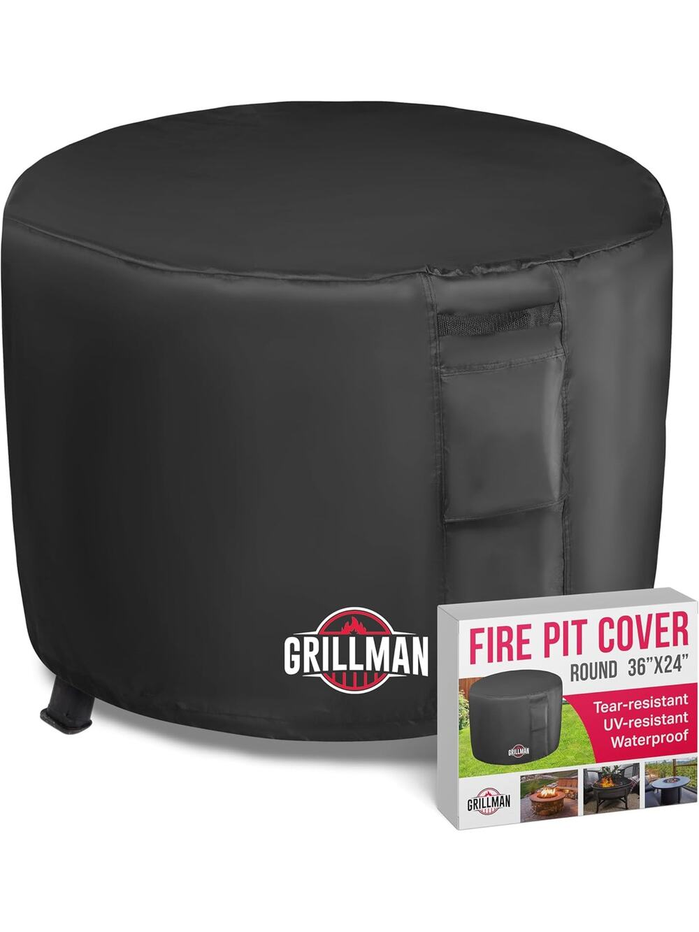 Heavy Duty Fire Pit Cover – Fits 36x24in Round Gas Fire Pit